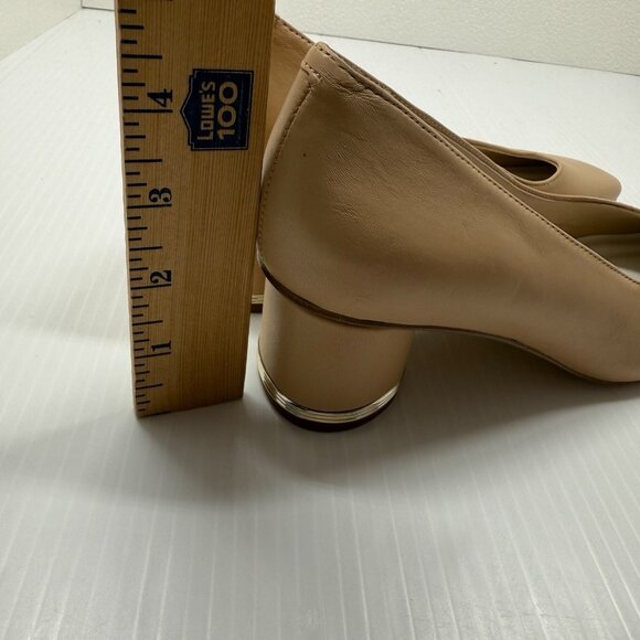 Franco Sarto L-Pisa Nude Leather Block Heel Pumps Women’s 7.5M Comfort Chic - Picture 5 of 11